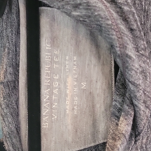 Banana Republic Vintage Tee Hoodie cotton & linen gray/black Med Like new - Picture 2 of 3